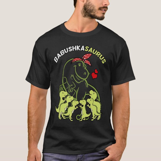 Camiseta Babushkasaurus Babushka 6 Kids Dinosaur Mother's D (Anverso)