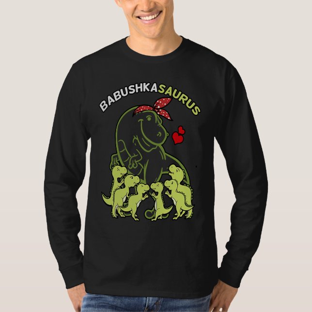 Camiseta Babushkasaurus Babushka 6 Kids Dinosaur Mother's D (Anverso)