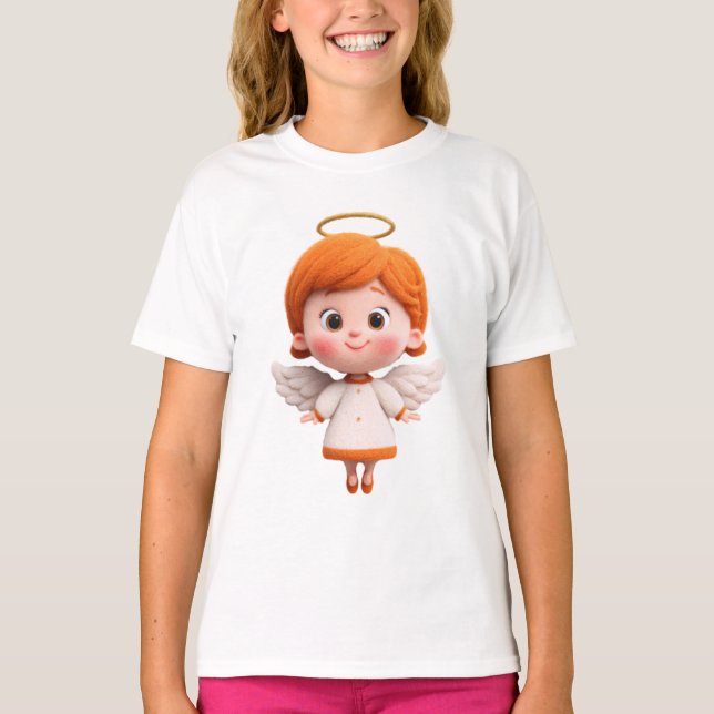 Camiseta Baby Angel – Cute Cartoon Angel with Halo for Kids (Anverso)