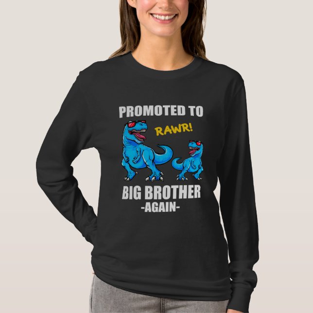 Camiseta Baby Announcement Dinosaur  Promoted To Big Brothe (Anverso)