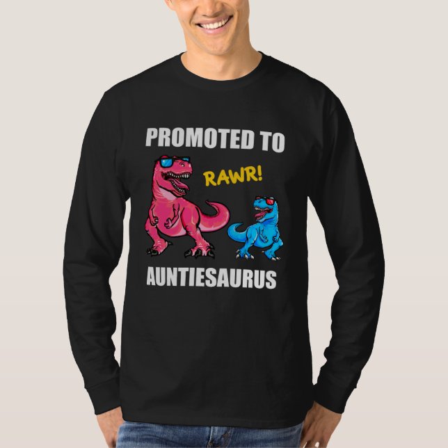 Camiseta Baby Announcement Promoted To Auntiesaurus  New Au (Anverso)