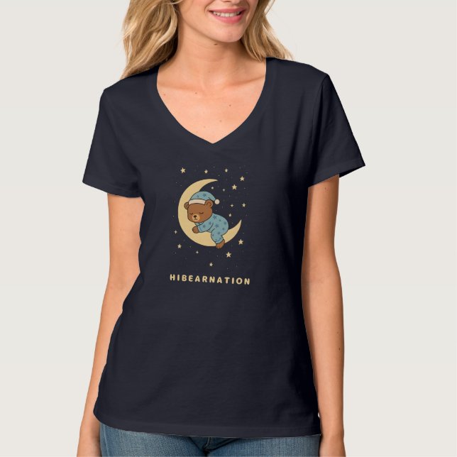 Camiseta Baby Bear Hibernating on Moon (Anverso)