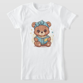 Camiseta Baby Bear Reading a Book