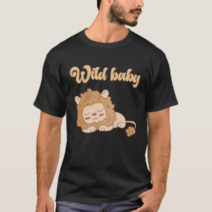 Camiseta Baby Birthday One Wild Lion Animals Celebration Bo