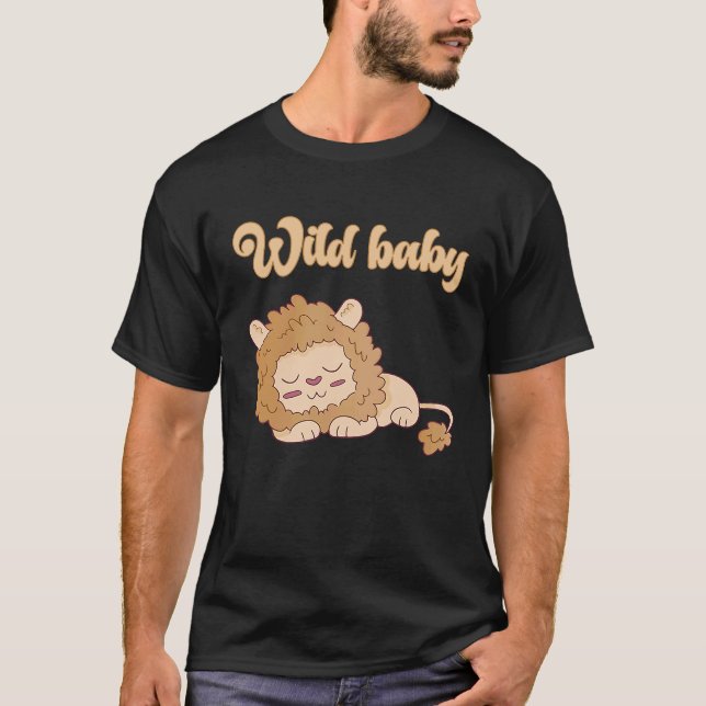 Camiseta Baby Birthday One Wild Lion Animals Celebration Bo (Anverso)
