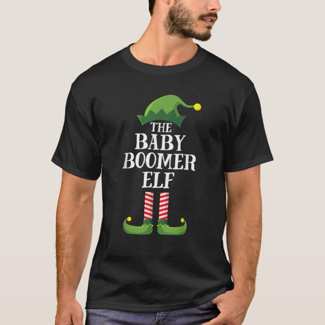 Camiseta Baby Boomer Elf Navidades del grupo familiar Pa (Anverso)