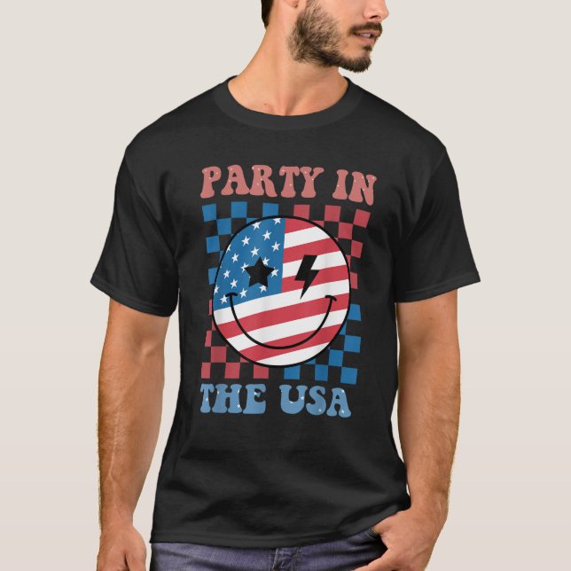 Camiseta Baby Boy 4th July Party In USA American Flag Men D (Anverso)