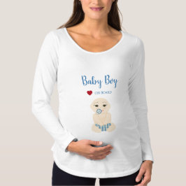 Camiseta Baby Boy On Board Illustration in Blue Design