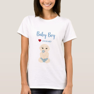 Camiseta Baby Boy On Board Illustration in Blue Design