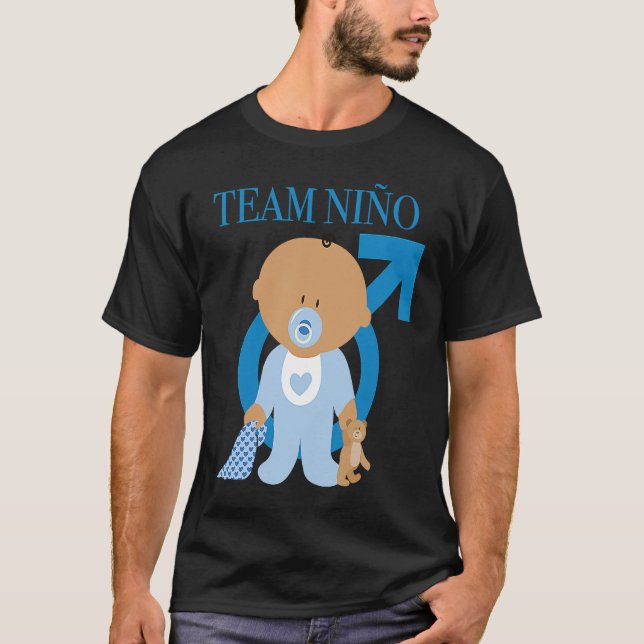 Camiseta Baby Boy Team Niño Gender Reveal (Anverso)