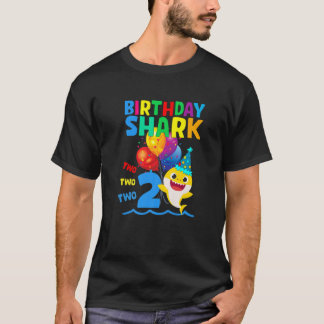 Camiseta Baby Cute Shark Birthday Boy Regalo de 2 años