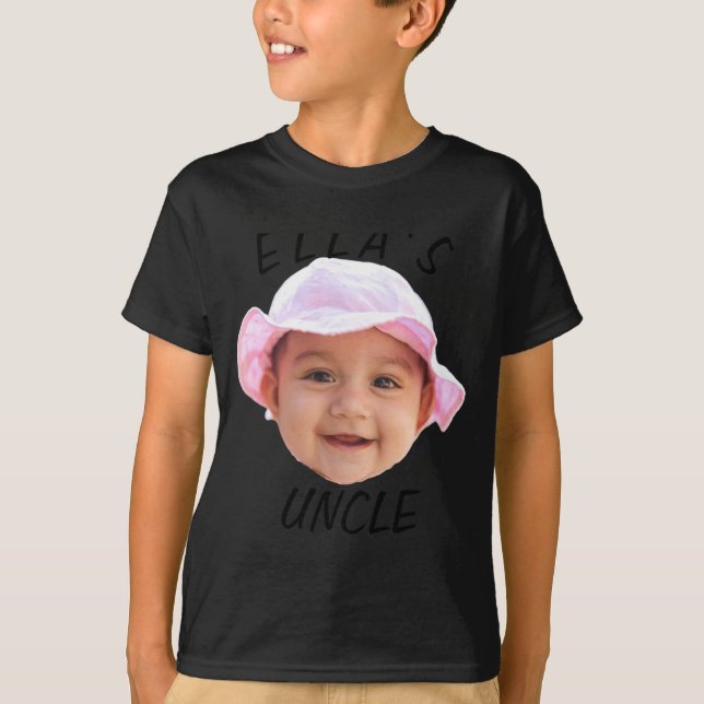 Camiseta Baby Face Photo Text New Uncle  (Anverso)