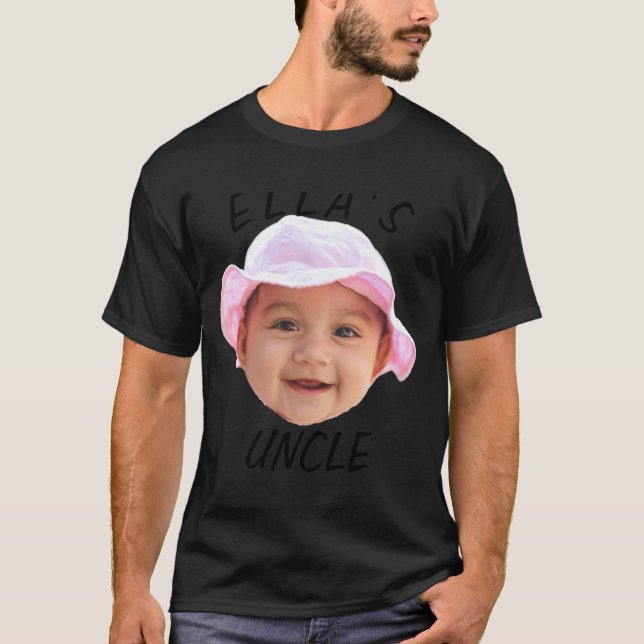 Camiseta Baby Face Photo Text New Uncle  (Anverso)