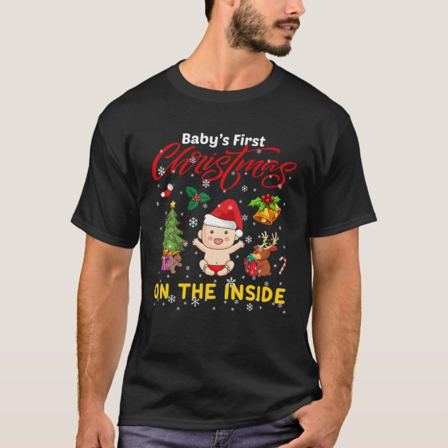 Camiseta Baby First Christmas On The Inside Pregnancy Chris (Anverso)