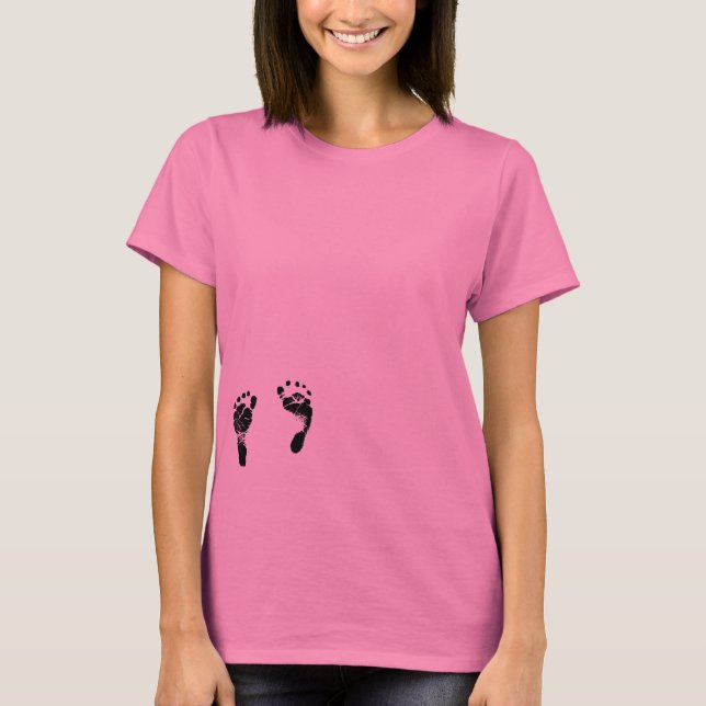 Camiseta Baby Footprints Maternity Tee (Anverso)