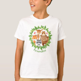 Camiseta Baby Forest Animals Con Raccoon Squirrel