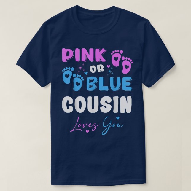 Camiseta Baby Gender Reveal Cousin  (Diseño del anverso)