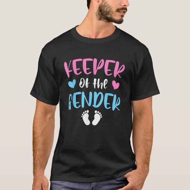 Camiseta Baby Gender Reveal Keeper Of Gender Cute (Anverso)