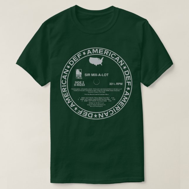 Camiseta Baby Got Back 1992 (Diseño del anverso)