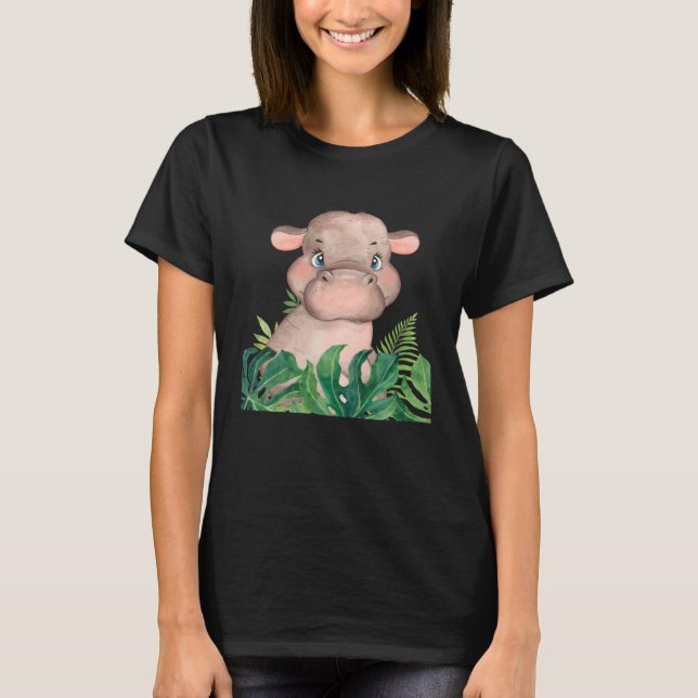 Camiseta Baby Hippopotamus Safari Jungle Animal Boys Girls  (Anverso)