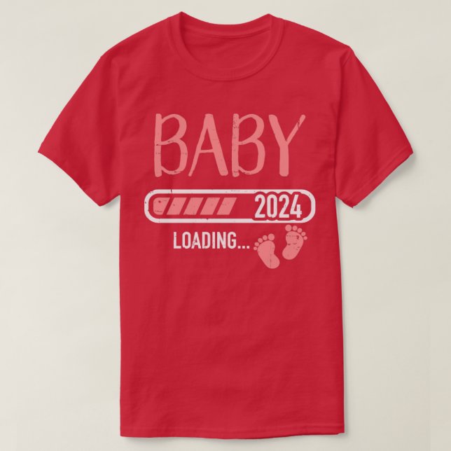 Camiseta Baby loading 2024 for pregnancy announcement (Diseño del anverso)