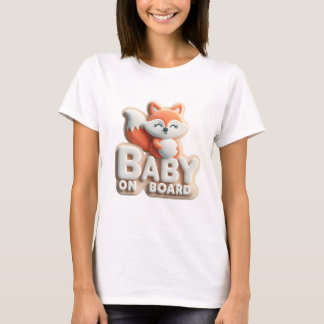 Camiseta Baby on Board Announcement - Fox-Themed