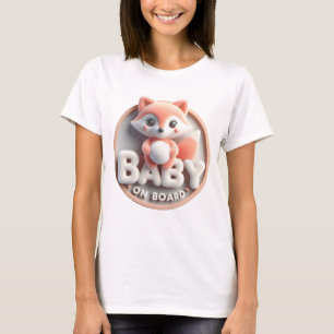 Camiseta Baby on Board Announcement - Fox-Themed