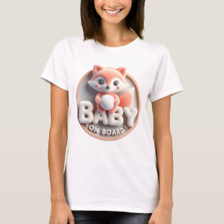 Camiseta Baby on Board Announcement - Fox-Themed