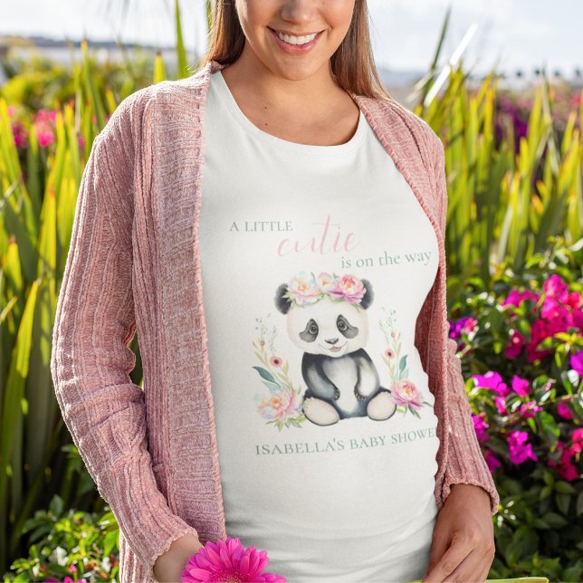 Camiseta Baby Panda Peonies Jungle Baby Shower (Subido por el creador)