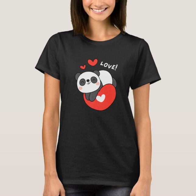 Camiseta Baby Panda sobre el amor de los Día de San Valentí (Anverso)