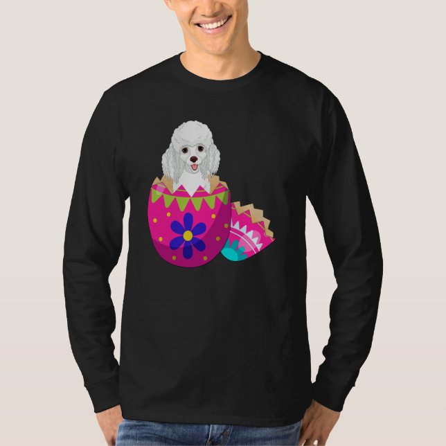 Camiseta Baby Poodle Hatching From Easter Egg Easter Day (Anverso)