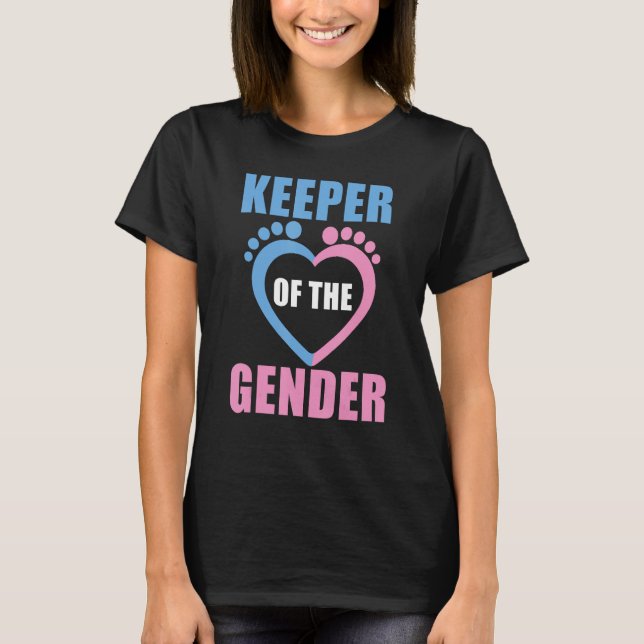 Camiseta baby reveal party gender reveal keeper of the gend (Anverso)