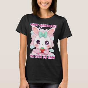 Camiseta Baby Sarcastic Too Cute To Care Pastel Aesthetic 