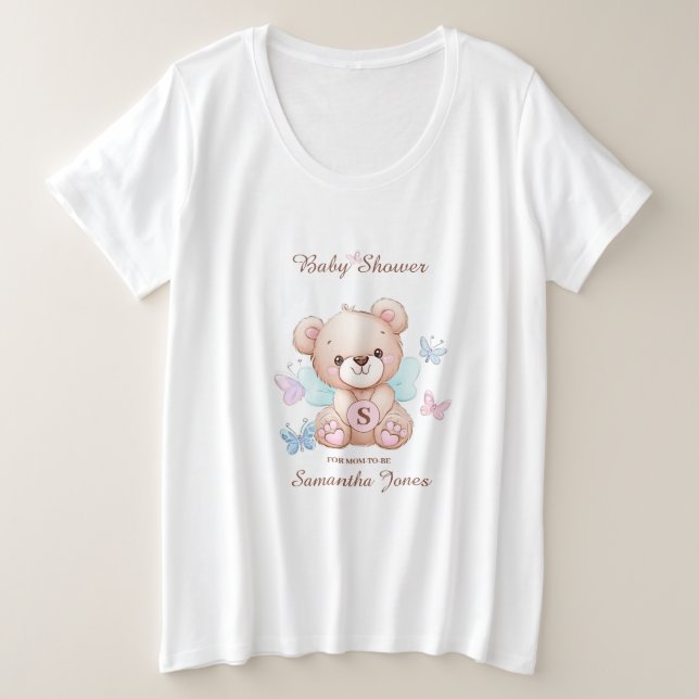 Camiseta Baby Shower Bears and Butterflies (Anverso del diseño)