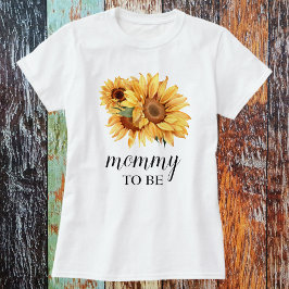 Camiseta Baby Shower de girasol ruso amarillo