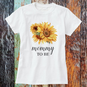 Camiseta Baby Shower de girasol ruso amarillo