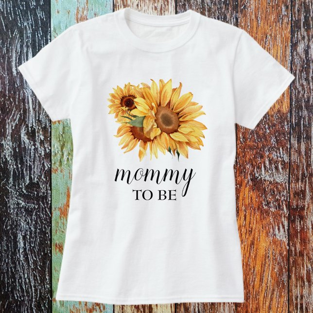 Camiseta Baby Shower de girasol ruso amarillo (Subido por el creador)
