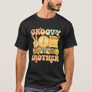 Camiseta Baby Shower de la familia Groovy Brother Retro