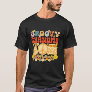 Camiseta Baby Shower de la familia Groovy Grandma Retro