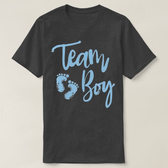 Camiseta Baby Shower de revelación de género - Team Boy (Diseño del anverso)