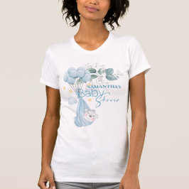 Camiseta Baby Shower. El Bebé Dormido Tiene Azul.