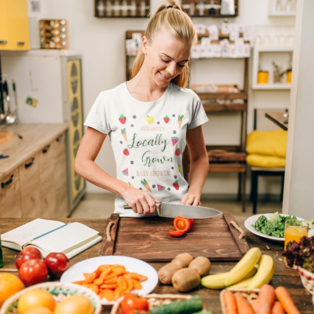 Camiseta Baby Shower en el mercado de agricultores locales (Subido por el creador)