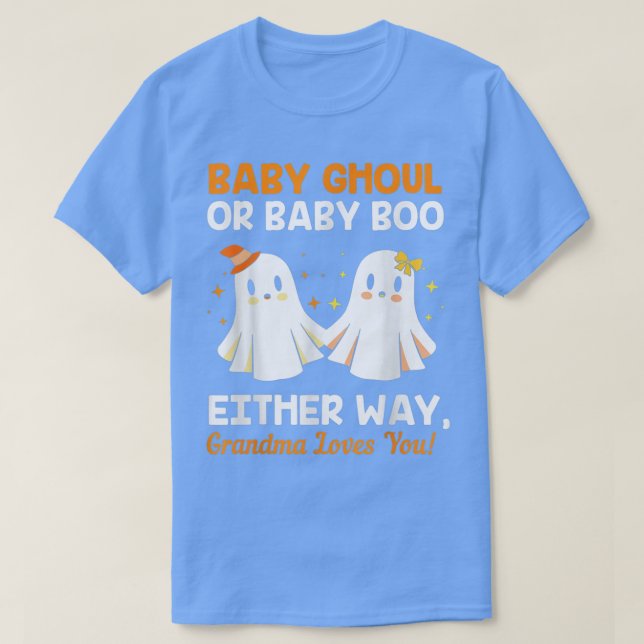 Camiseta Baby Shower Grandma Halloween Gender Reveal Booy O (Diseño del anverso)