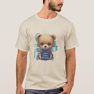 Camiseta Baby Shower personalizada Teddy Bear Blue
