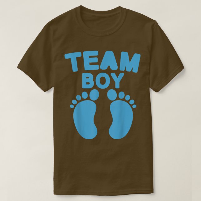 Camiseta Baby Shower Team Boy Baby Fiesta Footprints Gender (Diseño del anverso)