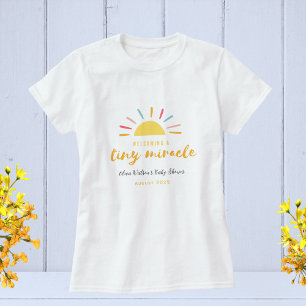 Camiseta Baby Shower, Tiny Miracle Sunshine personalizado