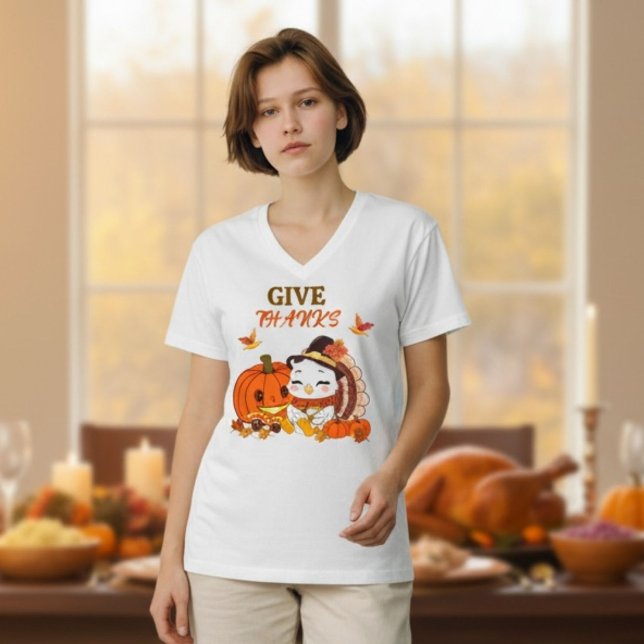 Camiseta Baby Turkey And Pumpkin Celebrating Thanksgiving  (Subido por el creador)