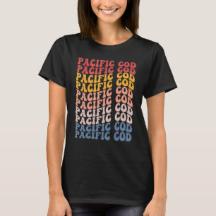 Camiseta Bacalao del Pacífico Retro Groovy Pescado