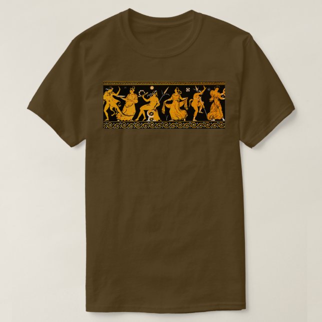 Camiseta Bacchanalia Greek Vase Attic Red figure (Diseño del anverso)