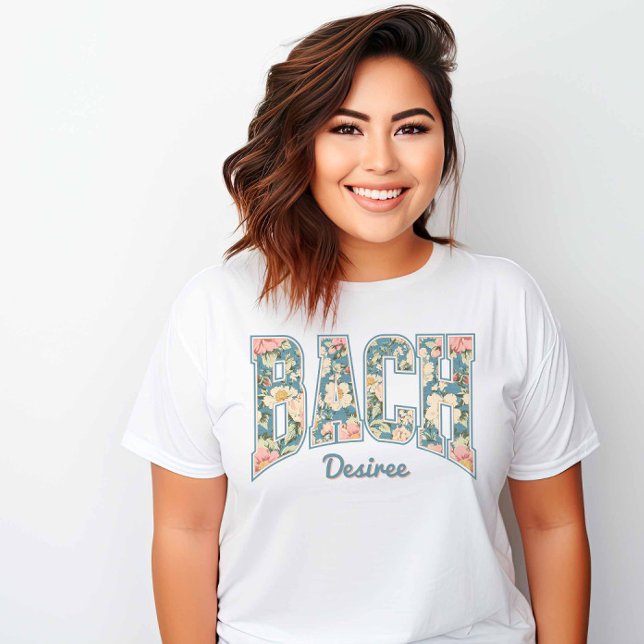 Camiseta BACH Skyline Blue Retro Floral (BACH Skyline Blue Retro Floral T-Shirt)